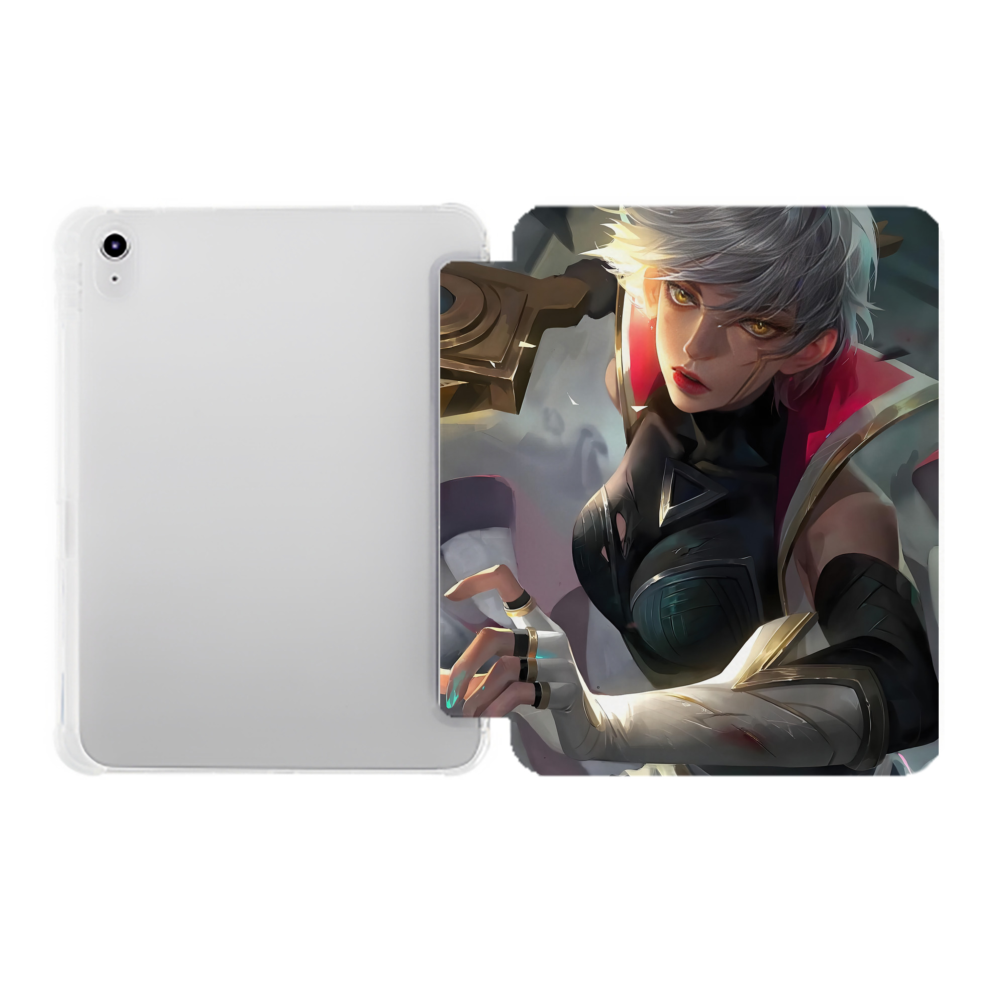 （画像用） リーグ・オブ・レジェンド League of Legends LOL IPad ケース ペン収納付き 三つ折りスタンド PUレザー×シリコン 対応機種9.5/10.5/10.9インチ